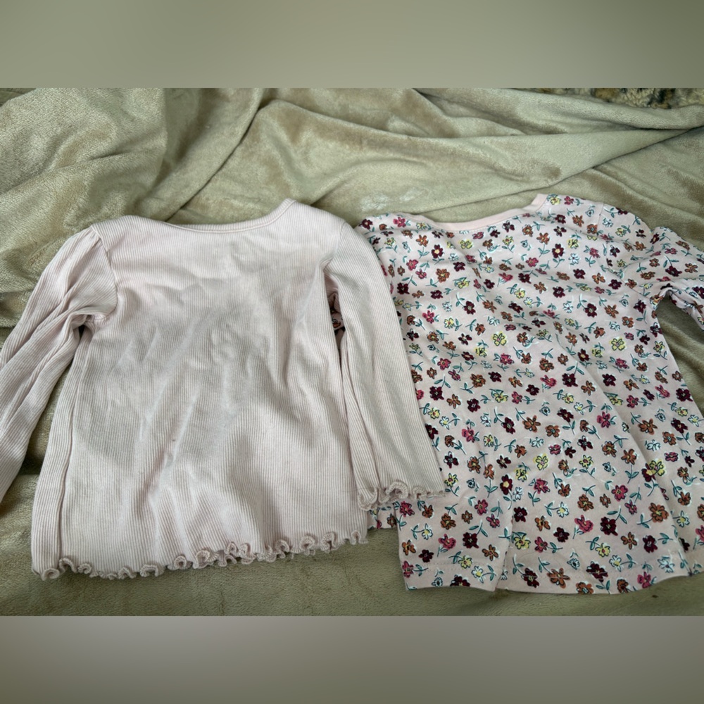 Floral and Pink Long Sleeve Kids Tees